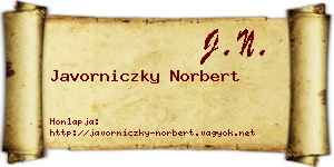 Javorniczky Norbert névjegykártya